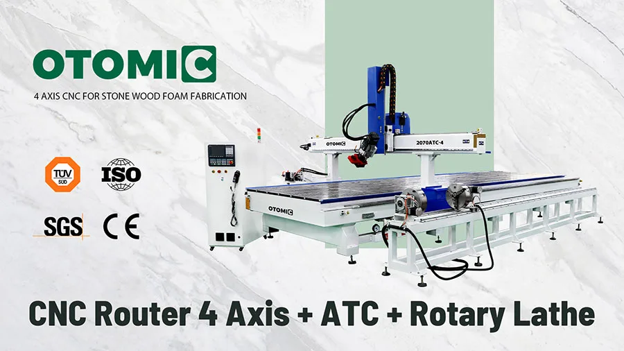 4 Axis CNC Router + ATC + Rotary Lathe